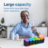 Extra Large Weekly Pill Organizer 2 Times a Day XL Pill Case Am Pm Rainbow Big Pill Box 7 Day Oversized Daily Vitamin Organizer Jumbo Pill Container S