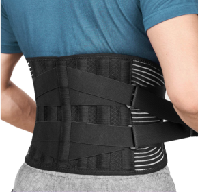 Breathable Abdomen Support Belt Compression Waist Fixed Training Belt (Option: Black-S)