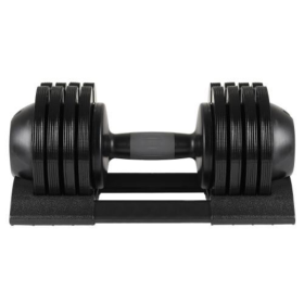 52 Lb Adjustable Steel And Plastic Dumbbells (Color: Black)