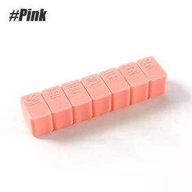 Weekly Pill Organizer Travel Daily Pill Box Medicine Organizer 7 Day for Fish Oil, Calcium Tablets Supplements & Other Vitamin (Color: Pink)